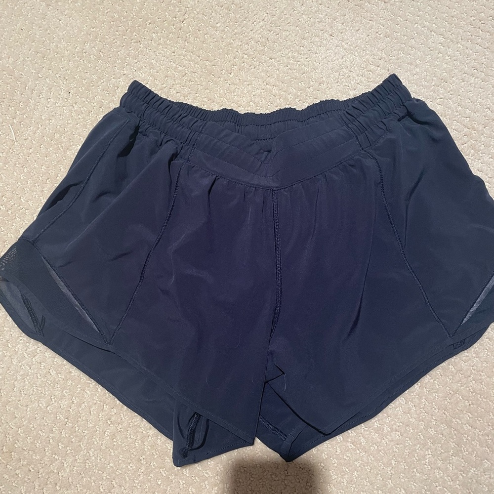 Navy blue lululemon hotty hot shorts